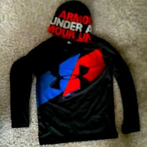 Under Armour Set. BOYS 7 hat and active shirt